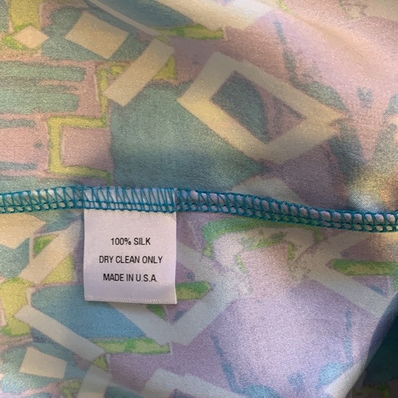 Alice & Trixie Blue and Purple Off the Shoulder Silk Blouse Women’s Small - Picture 8 of 8